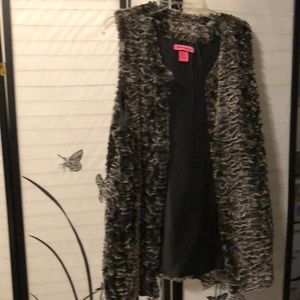 Fur vest, multi brown, large